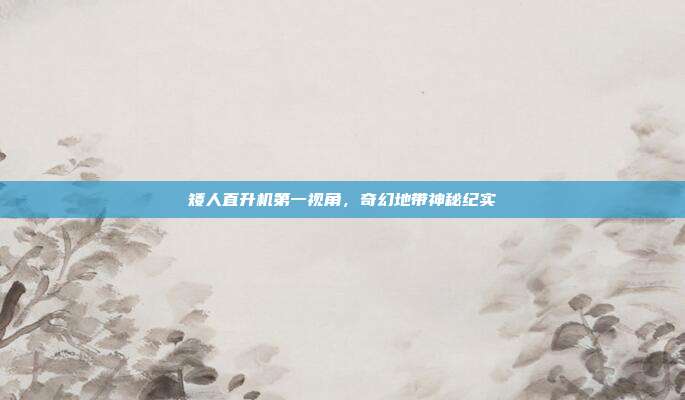 矮人直升机第一视角,奇幻地带神秘纪实