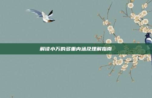 解读小万的多重内涵及理解指南