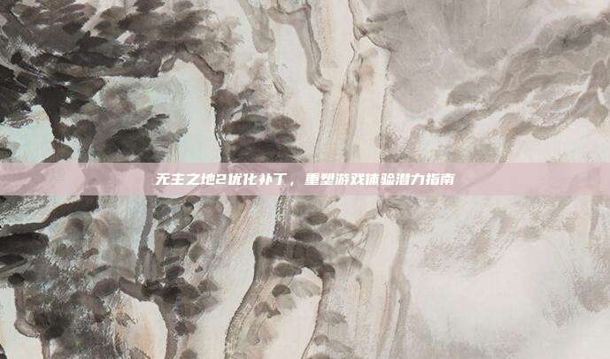 无主之地2优化补丁,重塑游戏体验潜力指南