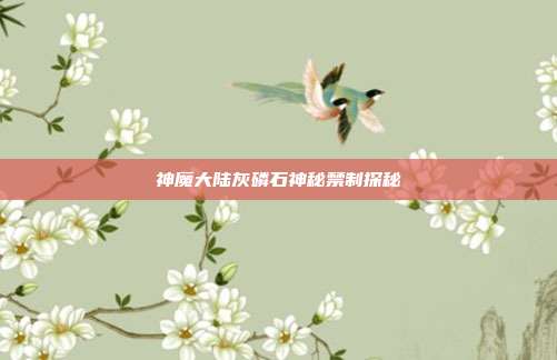 神魔大陆灰磷石神秘禁制探秘