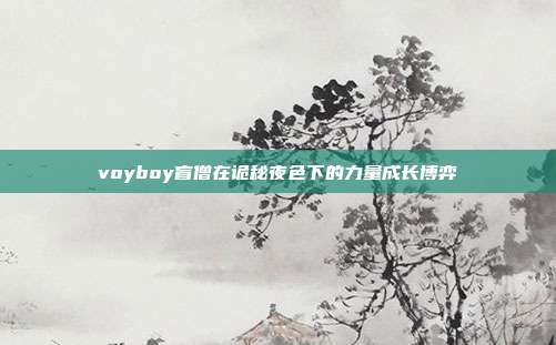 voyboy盲僧在诡秘夜色下的力量成长博弈