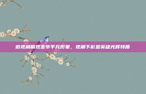 微视角展现奎爷平凡形象,视角下彰显英雄光辉特质