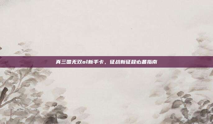 真三国无双ol新手卡,征战新征程必备指南