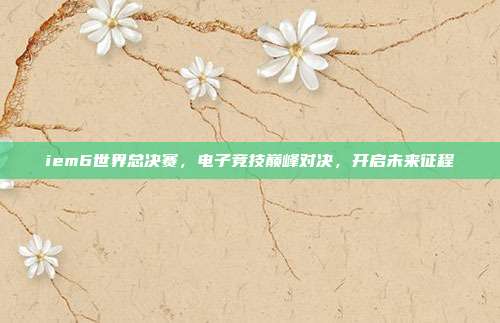 iem6世界总决赛,电子竞技巅峰对决,开启未来征程