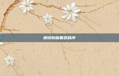 燃烧斩暗重塑秩序