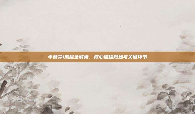 半条命1流程全解析,核心流程概述与关键环节