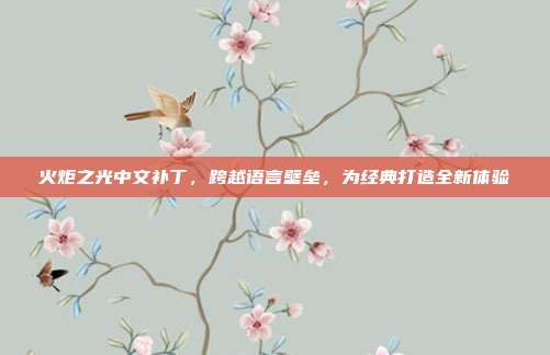 火炬之光中文补丁,跨越语言壁垒,为经典打造全新体验