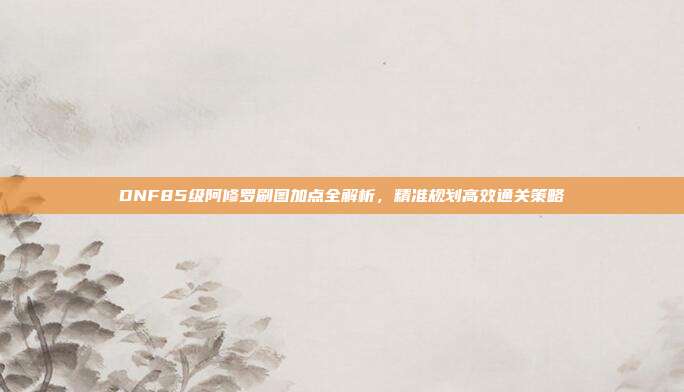 DNF85级阿修罗刷图加点全解析,精准规划高效通关策略