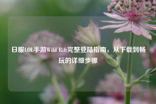 日服LOL手游Wild Rift完整登陆指南,从下载到畅玩的详细步骤