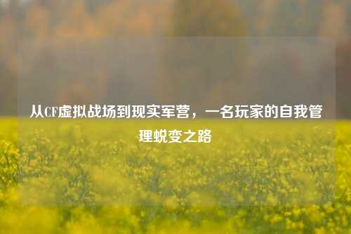 从CF虚拟战场到现实军营，一名玩家的自我管理蜕变之路