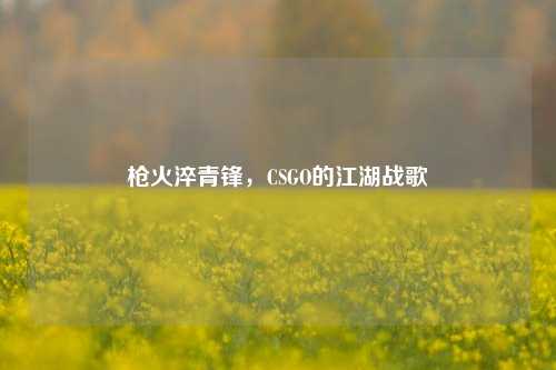 枪火淬青锋,CSGO的江湖战歌