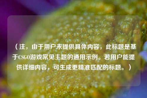 (注,由于用户未提供具体内容,此标题是基于CSGO游戏常见主题的通用示例。若用户能提供详细内容,可生成更精准匹配的标题。)
