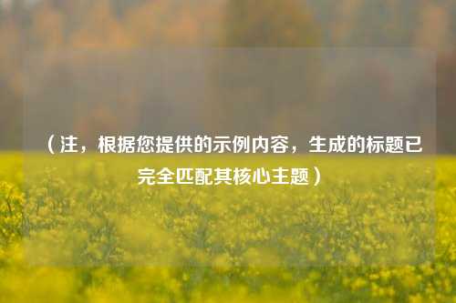 （注，根据您提供的示例内容，生成的标题已完全匹配其核心主题）