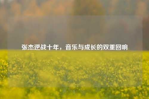 张杰逆战十年,音乐与成长的双重回响