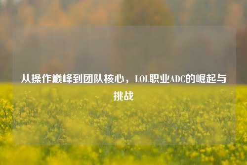 从操作巅峰到团队核心，LOL职业ADC的崛起与挑战