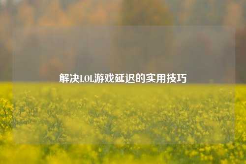 解决LOL游戏延迟的实用技巧