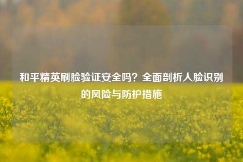 和平精英刷脸验证安全吗?全面剖析人脸识别的风险与防护措施