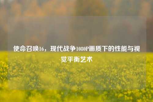使命召唤16，现代战争1080P画质下的性能与视觉平衡艺术