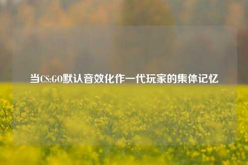 当CS:GO默认音效化作一代玩家的集体记忆