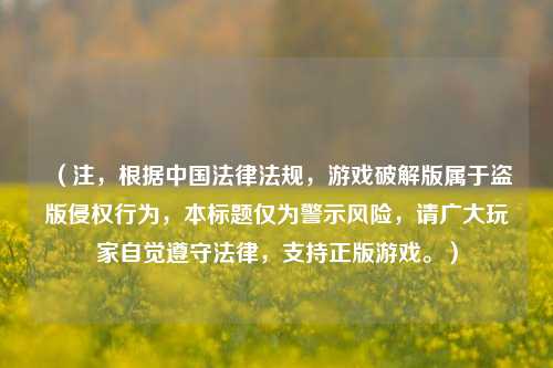 (注,根据中国法律法规,游戏破解版属于盗版侵权行为,本标题仅为警示风险,请广大玩家自觉遵守法律,支持正版游戏。)