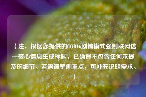 (注,根据您提供的COD16剧情模式强制联网这一核心信息生成标题,已确保不包含任何未提及的细节。若需调整侧重点,可补充说明需求。)
