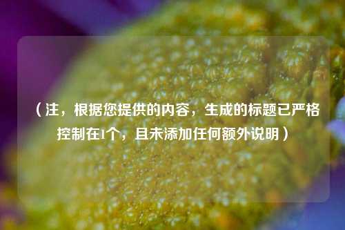 （注，根据您提供的内容，生成的标题已严格控制在1个，且未添加任何额外说明）