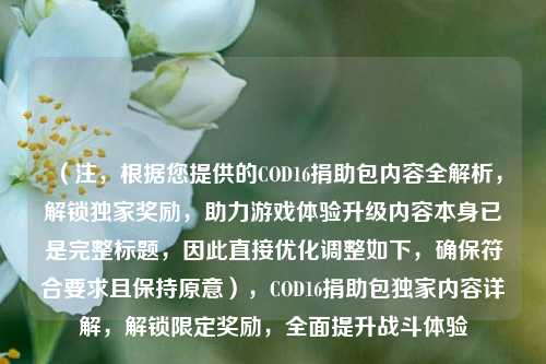 （注，根据您提供的COD16捐助包内容全解析，解锁独家奖励，助力游戏体验升级内容本身已是完整标题，因此直接优化调整如下，确保符合要求且保持原意），COD16捐助包独家内容详解，解锁限定奖励，全面提升战斗体验