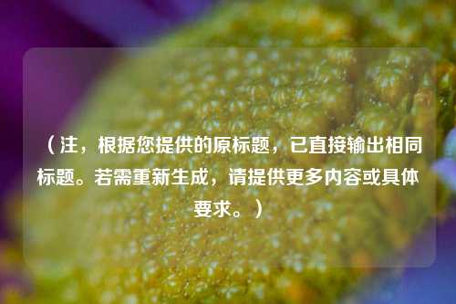 （注，根据您提供的原标题，已直接输出相同标题。若需重新生成，请提供更多内容或具体要求。）