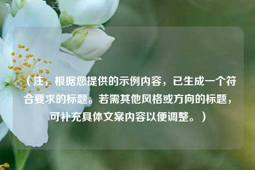（注，根据您提供的示例内容，已生成一个符合要求的标题。若需其他风格或方向的标题，可补充具体文案内容以便调整。）