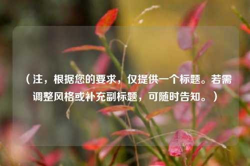 （注，根据您的要求，仅提供一个标题。若需调整风格或补充副标题，可随时告知。）