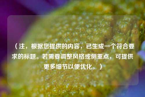 （注，根据您提供的内容，已生成一个符合要求的标题。若需要调整风格或侧重点，可提供更多细节以便优化。）