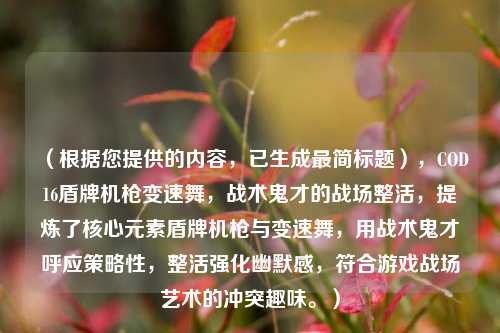 （根据您提供的内容，已生成最简标题），COD16盾牌机枪变速舞，战术鬼才的战场整活，提炼了核心元素盾牌机枪与变速舞，用战术鬼才呼应策略性，整活强化幽默感，符合游戏战场艺术的冲突趣味。）
