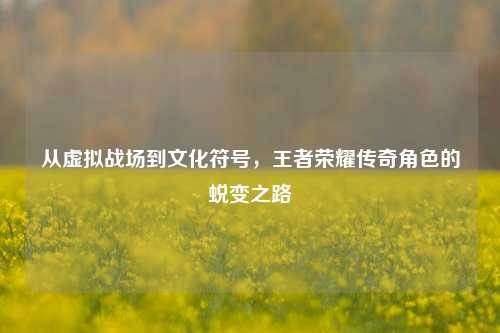 从虚拟战场到文化符号,王者荣耀传奇角色的蜕变之路