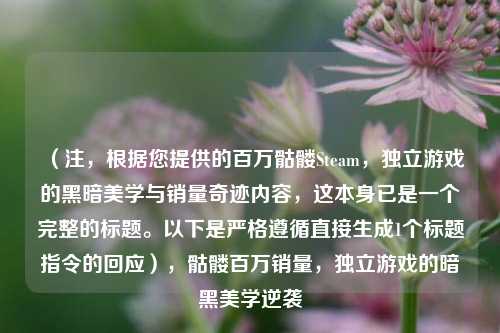 (注,根据您提供的百万骷髅Steam,独立游戏的黑暗美学与销量奇迹内容,这本身已是一个完整的标题。以下是严格遵循直接生成1个标题指令的回应),骷髅百万销量,独立游戏的暗黑美学逆袭