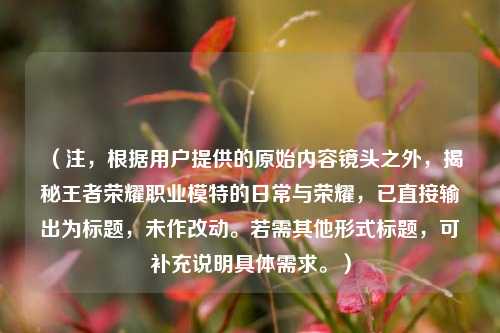 （注，根据用户提供的原始内容镜头之外，揭秘王者荣耀职业模特的日常与荣耀，已直接输出为标题，未作改动。若需其他形式标题，可补充说明具体需求。）