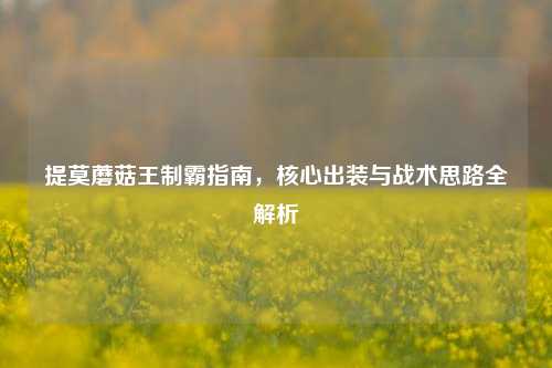 提莫蘑菇王制霸指南，核心出装与战术思路全解析