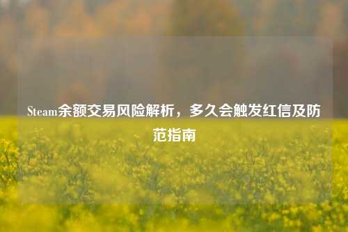 Steam余额交易风险解析，多久会触发红信及防范指南