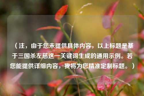 （注，由于您未提供具体内容，以上标题是基于三国杀左慈这一关键词生成的通用示例。若您能提供详细内容，我将为您精准定制标题。）