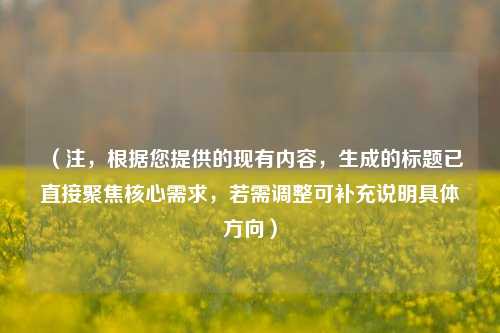 （注，根据您提供的现有内容，生成的标题已直接聚焦核心需求，若需调整可补充说明具体方向）