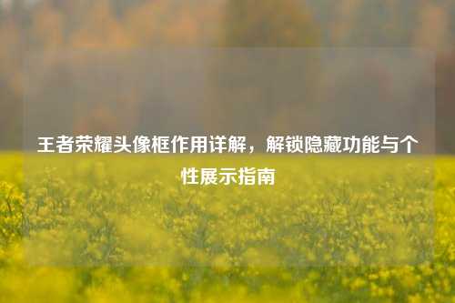 王者荣耀头像框作用详解,解锁隐藏功能与个性展示指南