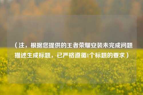 （注，根据您提供的王者荣耀安装未完成问题描述生成标题，已严格遵循1个标题的要求）