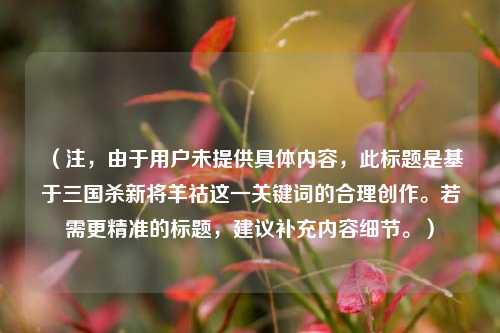 （注，由于用户未提供具体内容，此标题是基于三国杀新将羊祜这一关键词的合理创作。若需更精准的标题，建议补充内容细节。）