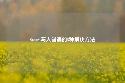 Steam写入错误的5种解决 *** 
