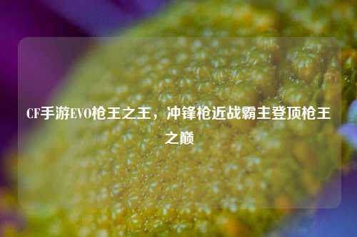 CF手游EVO枪王之王,冲锋枪近战霸主登顶枪王之巅