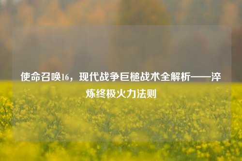 使命召唤16,现代战争巨槌战术全解析——淬炼终极火力法则