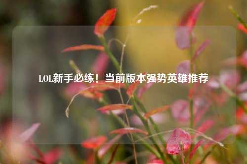 LOL新手必练!当前版本强势英雄推荐