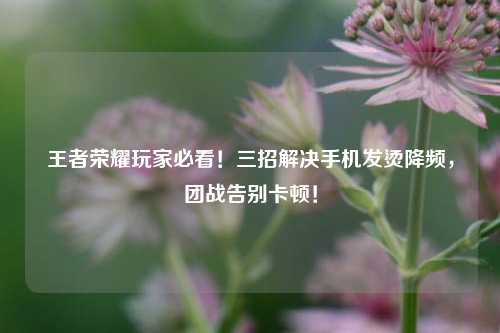 王者荣耀玩家必看!三招解决手机发烫降频,团战告别卡顿!