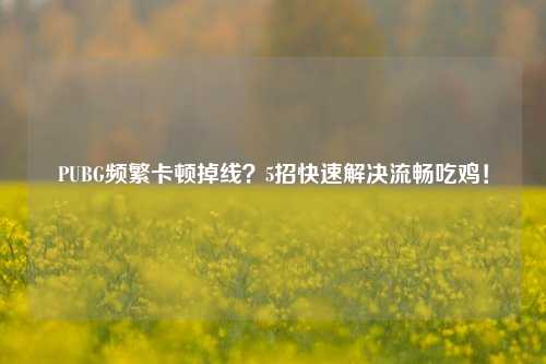 PUBG频繁卡顿掉线?5招快速解决流畅吃鸡!